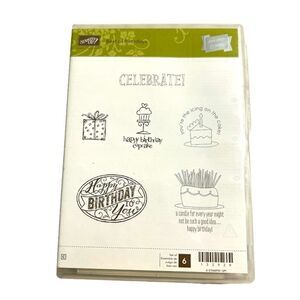 Stampin Up Best of Birthdays Rubber Stamp Set Cling Mount Cake Cupcake Party
